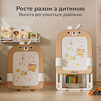 Дитячий мольберт двосторонній Lumpurini Missi Vario Comodo зі стільцем 3-в-1 з конструктором і магнітною дошкою для малювання, фото 4