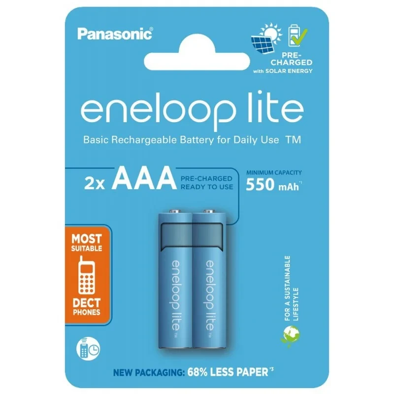Акумулятор Panasonic Eneloop NI-MH Lite AAA 550 мАг Blue 2 шт (BK-4LCCE/2CP)