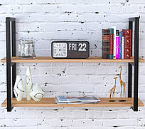 Полиця відкрита навісна лофт PL-2-16 Loft Design Дуб Крафт Золотий, 92 см