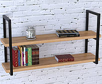 Полиця навісна настінна лофт відкрита PL-2-32 Loft Design Дуб Крафт Золотий, 112 см