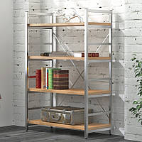 Стелаж офісний низький Loft Design L-125 NEW Дуб Крафт Золотий каркас хром