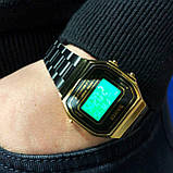 Годинник retro vintage SKMEI 1647GDBK, Електронний вологозахищений наручний годинник KN-19, фото 3