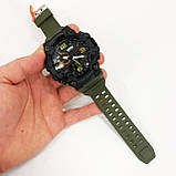 Чоловічі годинники для риболовлі SKMEI 1520AG ARMY GREEN, Годинники спортивні багатофункціональні VA-62, фото 3