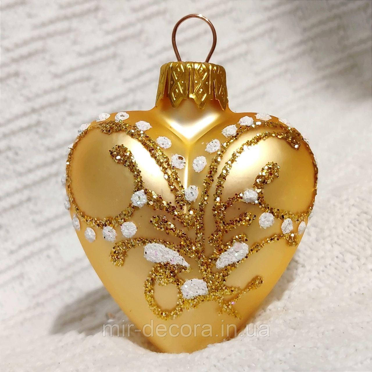 Новорічна прикраса зі скла Серце маленьке, фото 1