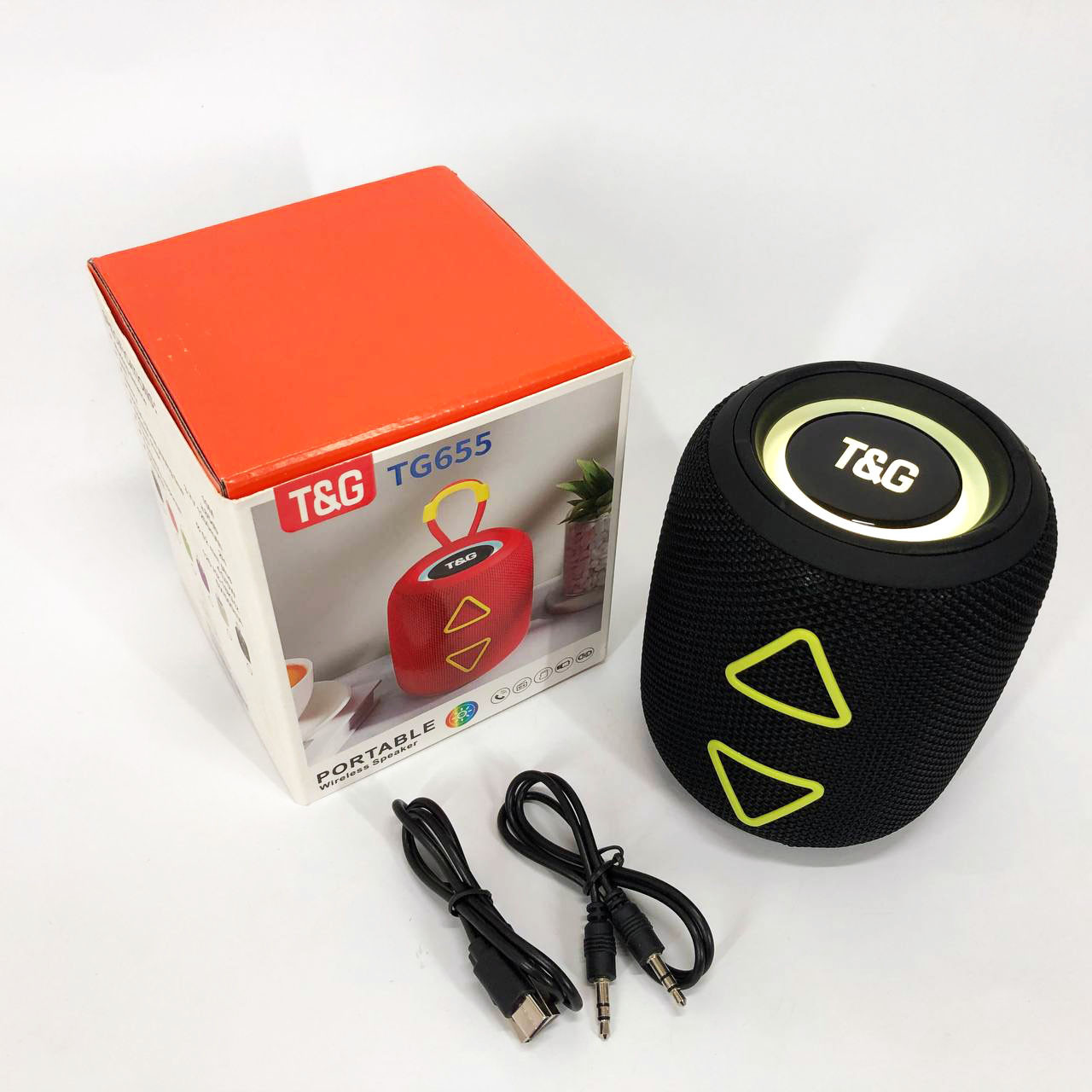 Колонка музична з підсвічуванням bluetooth TG655, Портативна блютуз колонка з ZL-154 підтримкою флешок