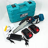 АКБ пила для обрізки саду Domotec 8"(20см) 48 В, Акумуляторні ланцюгові пилки, обрізки гілок RV-71, фото 7