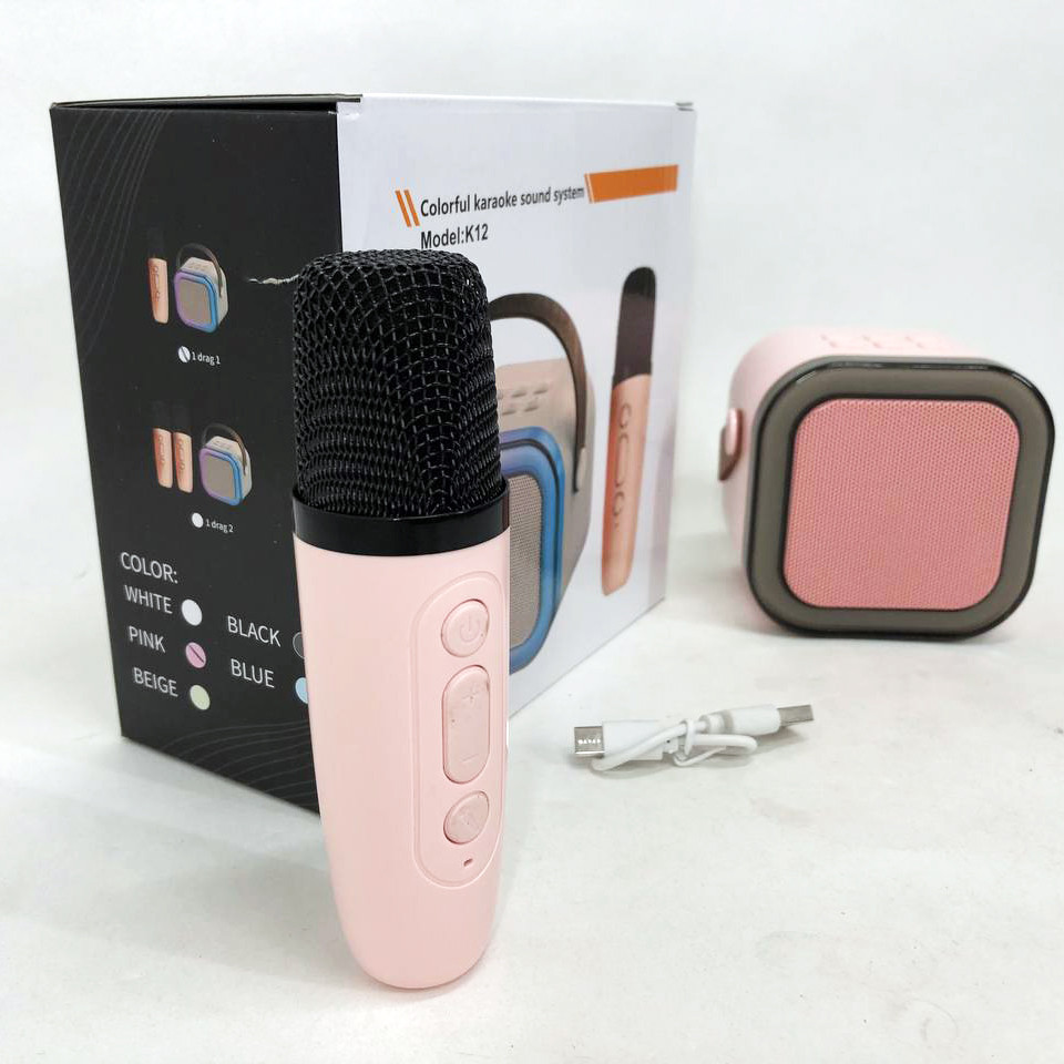 Мікрофон для караоке з колонкою K12 10W, Bluetooth мікрофон караоке для дому, Дитячий QP-354 мікрофон караоке
