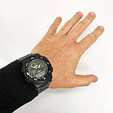 Наручні годинники на подарунок військовим SKMEI 1370BKWT, Водонепроникні годинники для риболовлі QU-93, фото 5