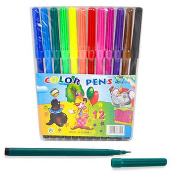 Фломастери 12 кольорів у слюді WW00169ST G-Rich