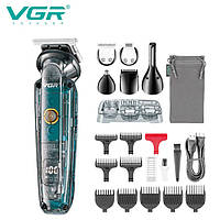 Професійний набір для стриження волосся 6 в 1 VGR V-102 тример для бороди та вусів, носа, вух і тіла