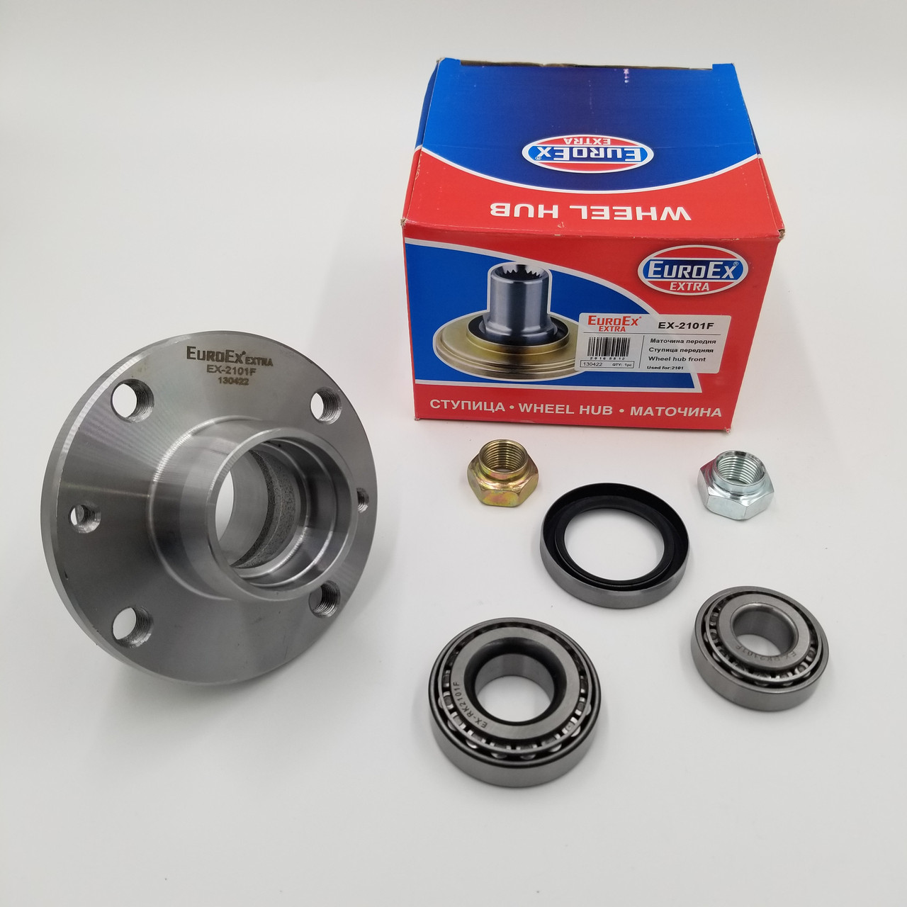 Ступиця передня ВАЗ 2101-07 (комплект з підшипниками) EuroEx Угорщина