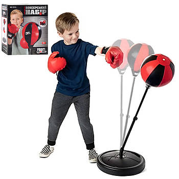 Боксерський набір з грушею 23 см на стійці 130 см та рукавичками PROFI BOXING MS 0333 Дитячий боксерський набір