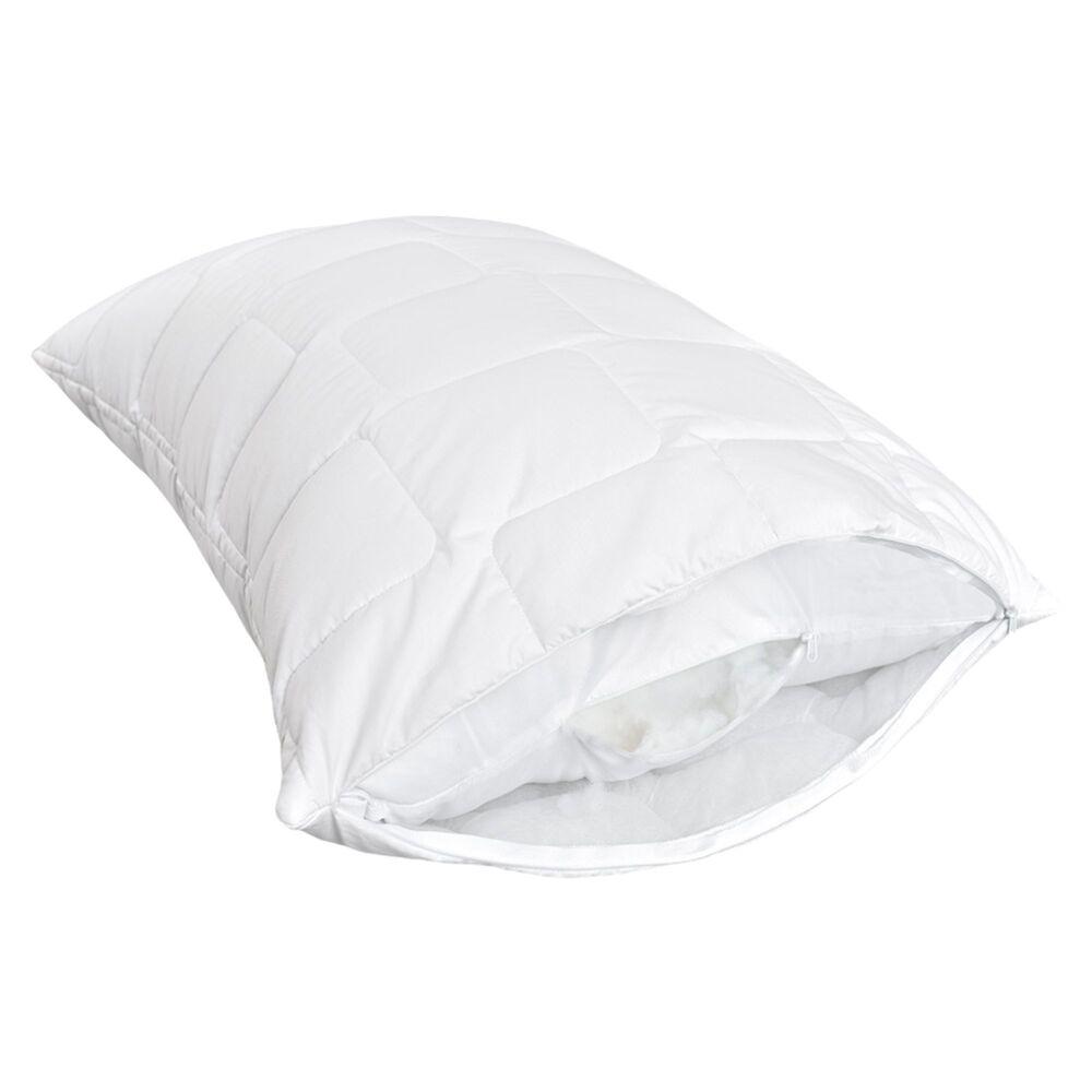 Чохол наволочка 70х70 см з блискавкою IDEIA на подушку захисний стьобаний білий для готелів та дому, фото 1