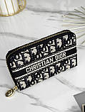 Гаманець Dior жіночий Гаманець Діор синій текстильний з написом, фото 5