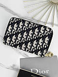 Гаманець Dior жіночий Гаманець Діор синій текстильний з написом, фото 6