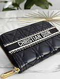 Гаманець Dior жіночий Гаманець Діор чорний із написом, фото 3