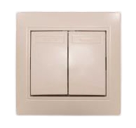 Вимикач 2-клавішний крем BK-2004