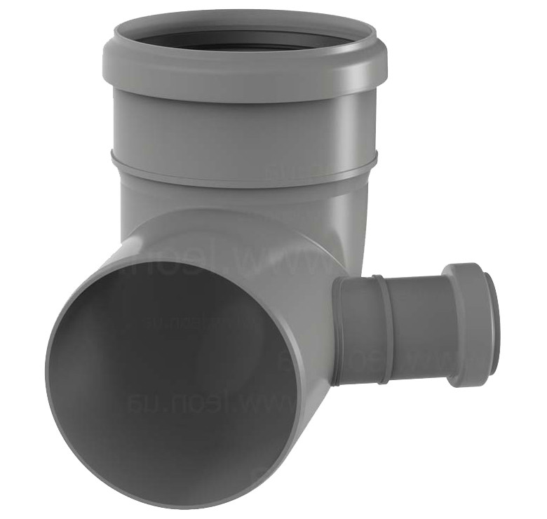 Коліно з боковим відведенням праве VALSIR PP3 Ø110х50x90°x67° для каналізації (Італія) 554003