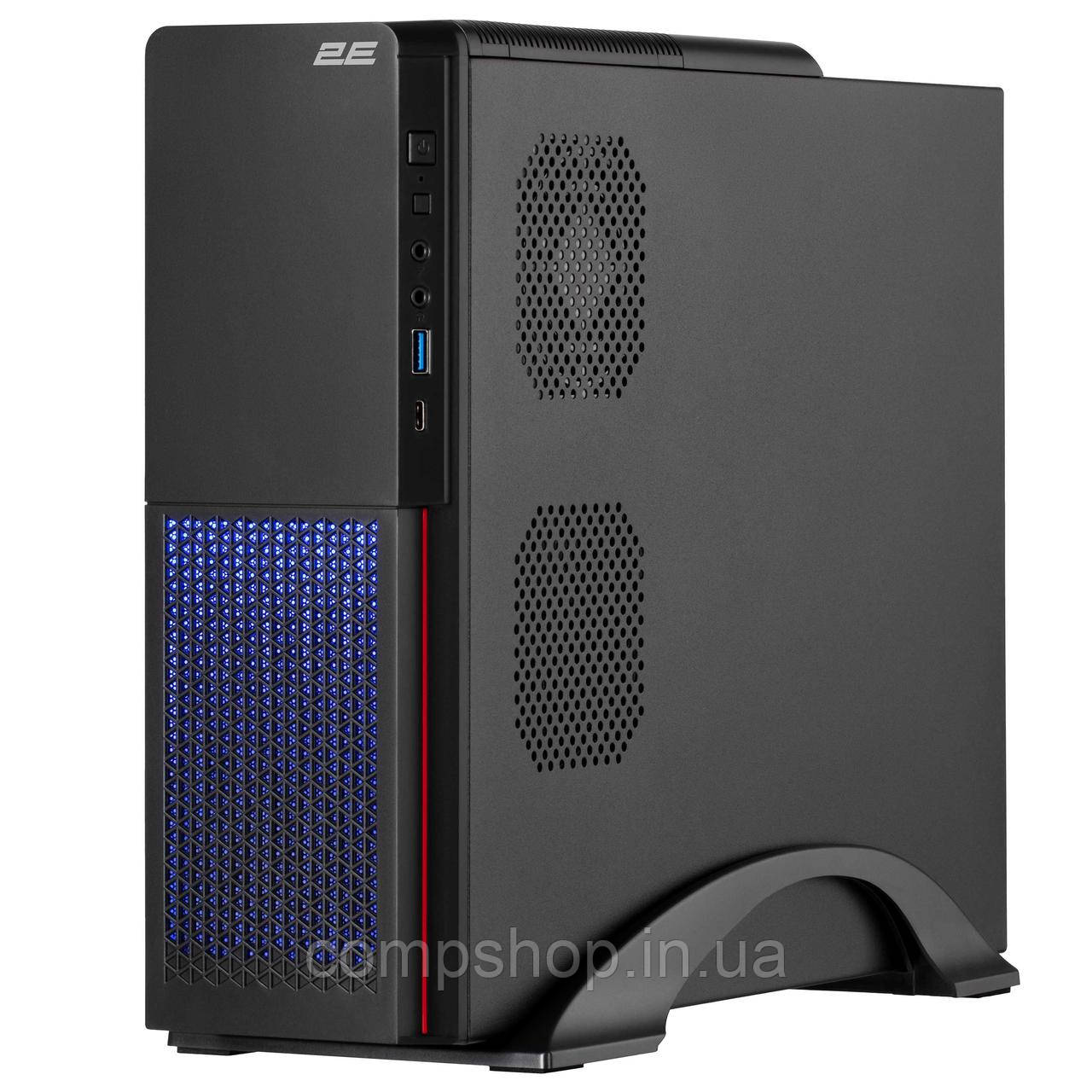 Корпус Mini-Tower з БЖ 400Вт  2E S613ARGB-400  (mATX/ Desktop, 1xUSB3.0, 1хUSB Type-C, 1x80мм, чорний) (код, фото 1
