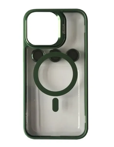 Чохол-накладка Infinity BRACKET CLEAR CAMERA LENS MAGSAFE for iPhone 15 Pro Max Dark Green
