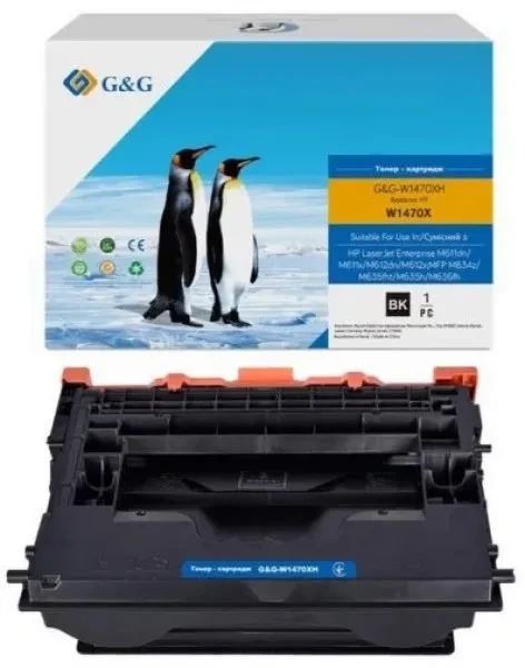 Картридж для принтера G&G для HP LJ Enterprise M611/M612, MFP M635/M636 Black (G&G-W1470XH) (30 000стор)