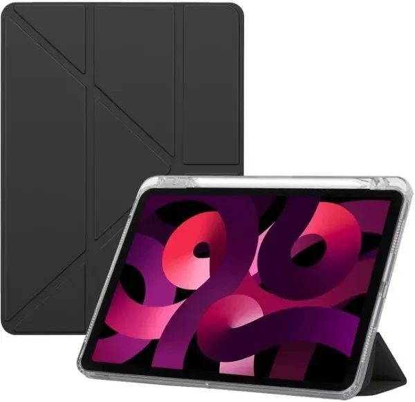 Чохол-книжка для планшета BeCover Ultra Slim Origami Transparent з кріпленням для Apple iPad Air 13 M2 2024 Black (711695)