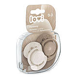 Пустушка динамічна силіконова з мінімалістичним дизайном беж. LOVI Harmony 0-3 міс., 2 шт., фото 2