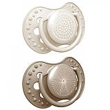 Пустушка динамічна силіконова з мінімалістичним дизайном беж. LOVI Harmony 0-3 міс., 2 шт., фото 3