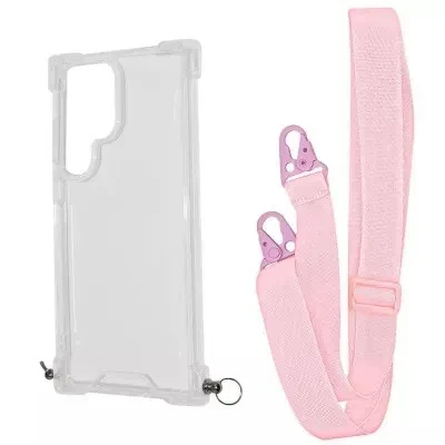 Чохол-накладка WAVE Clear Case with Strap Samsung Galaxy S23 Ultra Pink Sand, фото 1
