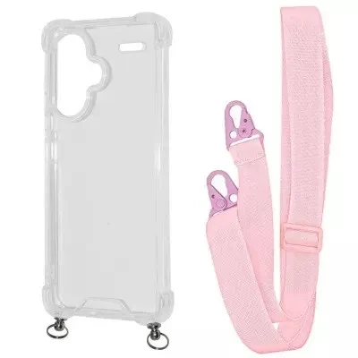 Чохол-накладка WAVE Clear Case with Strap Xiaomi Redmi Note 13 Pro + Pink Sand, фото 1