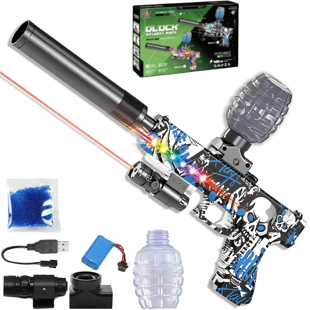 Пістолет стріляє орбізами на акумуляторі з світловими ефектами Water gun WH74 Орбібольний пістолет