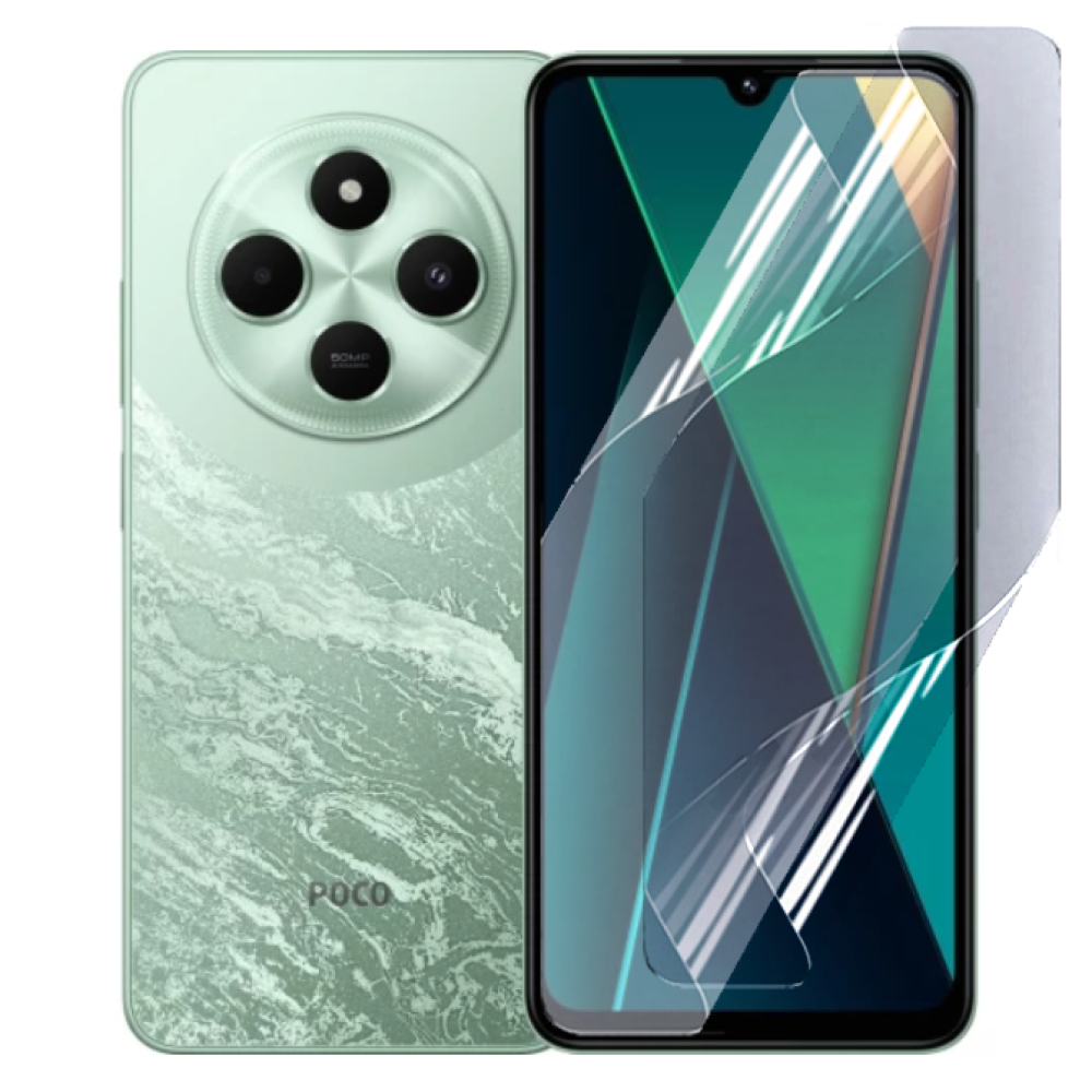 Протиударна гідрогелева плівка Hydrogel Film для Xiaomi Poco C75​, Transparent, фото 1