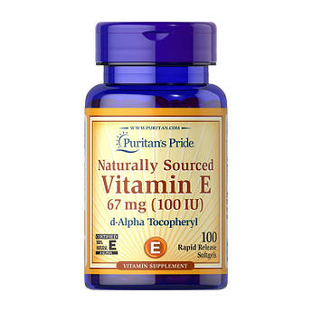 Vitamin E 67 mg natural (100 IU) alpha tocopheryl (100 softgels)