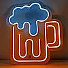 Неонова Led вивіска Пивний келих 380х330 мм світлодіодна з блоком живлення, фото 3