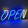 Неонова Smart Led rgb вивіска OPEN (відкрито) 500 х 200 мм з пультом, фото 5