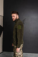Кофта флісова чоловіча військова тактична з липучками під шеврони ЗСУ (ЗСУ) Туреччина 7345 XXL хакі mayak