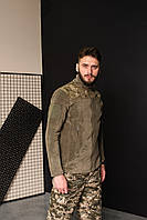 Кофта флісова чоловіча тактична з липучками під шеврони Bikatex Туреччина ЗСУ Мультикам 8099 S хакі mayak