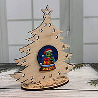 Ялинка на підставці з фанери №13 Символ року 2025