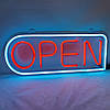 Неонова Led вивіска OPEN (відчинено) 500х200 мм з контролером і пультом, фото 4