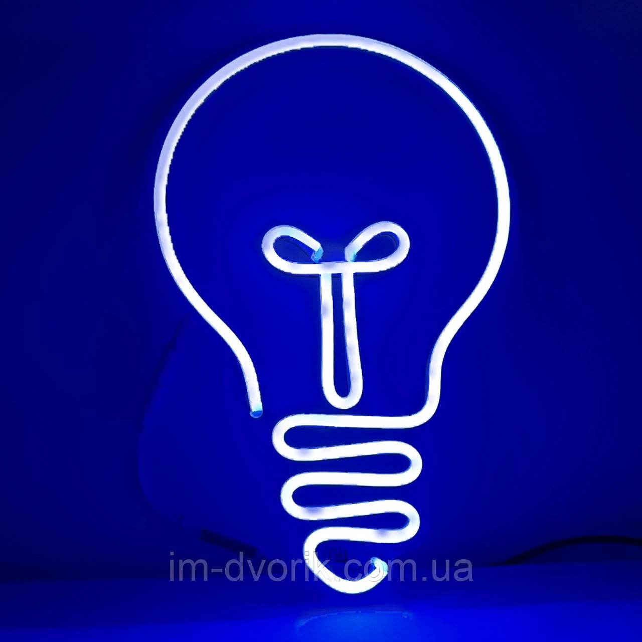 Неонова Led вивіска Лампа 300х200 мм Синя з блоком живлення та пультом