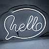 Неонова вивіска Led Hello (привіт) біла 400х300 мм з контролером, фото 4