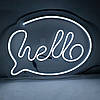 Неонова вивіска Led Hello (привіт) біла 400х300 мм з контролером, фото 7