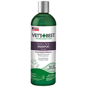 Шампунь для котів VET`S BEST Flea&Tick Shampoo for Cats від бліх та кліщів, 355 мл