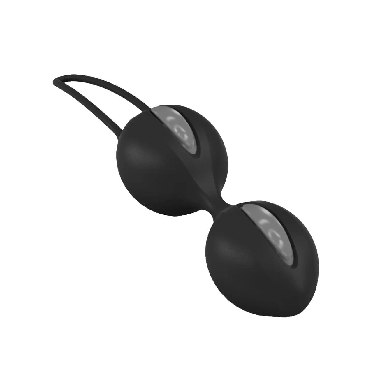 Вагінальні кульки Fun Factory SMARTBALLS DUO, чорно-сірі, 2 шт., діаметр 3,2 і 3,6 см, фото 1