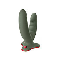 Подвійний фалоїмітатор Fun Factory RYDE wild olive, гнучкі дула, присосок