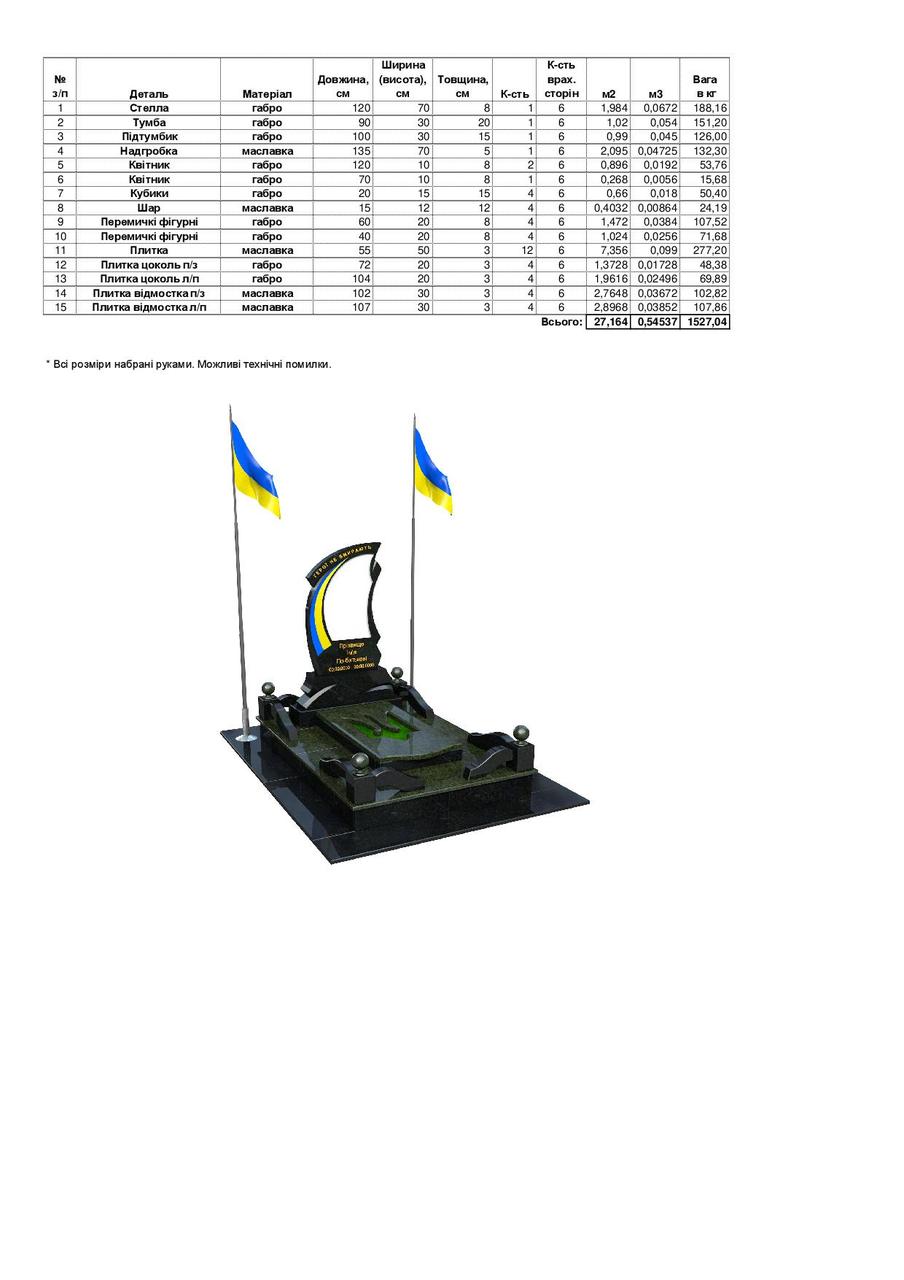 Пам'ятник герою України на могилу