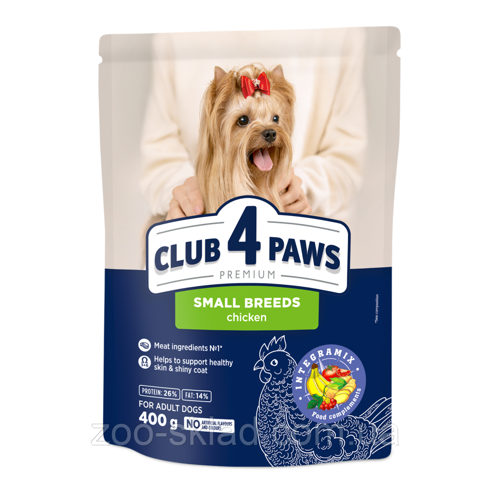 Клуб 4 Лапи DOG Adult Small Breeds Chicken для дорослих собак малих порід з куркою 0,4кг