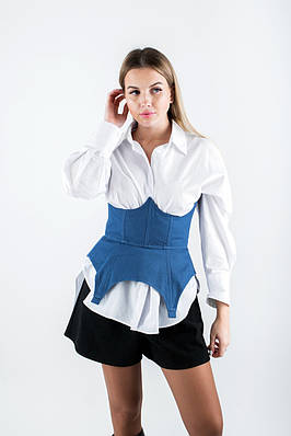 Корсет джинсовий синій  10857 (2000000132587)