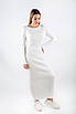 Плаття максі з круглим вирізом та завʼязками молочне 83074 (2000000136349), фото 4