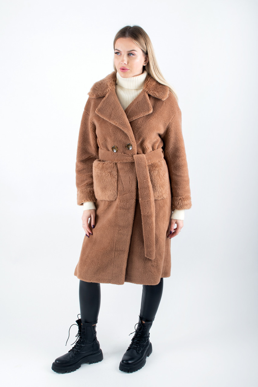 Шуба з еко-хутра бежева 958 (2000000138534), фото 1